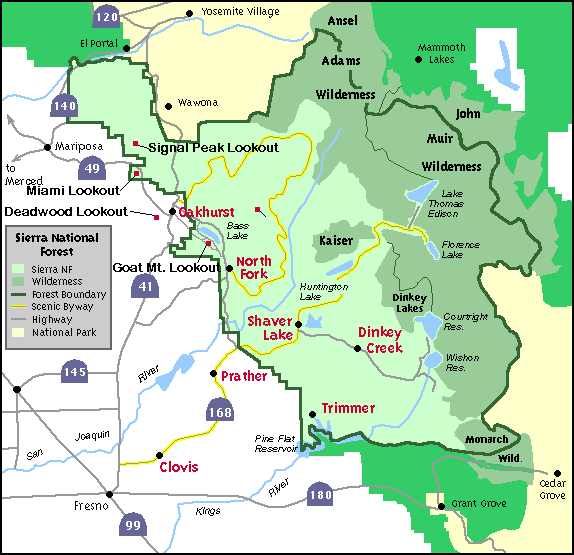 Map of Sierra National Forest/Link